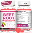 Beete Root Gummies - Dutric Oxide Beet Gummies za kroženje Podpora, Dutric Oxide Proizvodnja - z grozdno seme, Hawthorn Berry, Hibiscus, Organic, Non-GMO, 60 Gummies