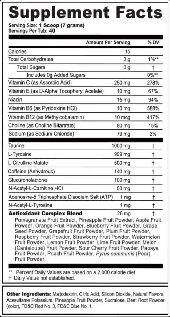G Powder Energy Drink, Pre Workout Kofein Mix for Gaming, Sugar Free Focus Amino, Vitamin + Antioksidanti, 9.9oz (Citrus Green Tea, 40 Servings)