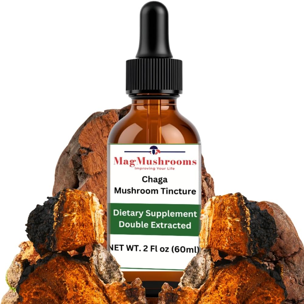 MagMushroom Chaga Mushroom Extract Liquid Tincture, Daily Supplement, Double Extracted for Maximum Potency, 2 Fl. oz., 60 Daily doses