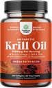 Antarktično olje krila 2000mg softgels Per Serving - Omega 3 Krill Oil Supplement with EPA DHA & Astaksantin - 3. stranka laboratorij Tested No Gluten GSO ali ribji pookus - 2 meseca