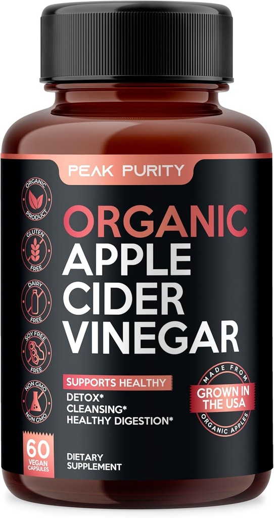 100% Ekološka surova Apple Cider Vinegar Kapsule - naravno čiščenje in zdravo prebavo - brez okusa in enostavno pogoltniti - dodatne ACV tablete - 1000 mg