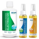 Beam Minerals Elektrolit Neuravnotežena rešitev Elektroliza in Insta-Lytes Naravni tekoči elektroliti 2oz in Happy-Lytes Fulvic Elektrolit Misting Spray 2oz