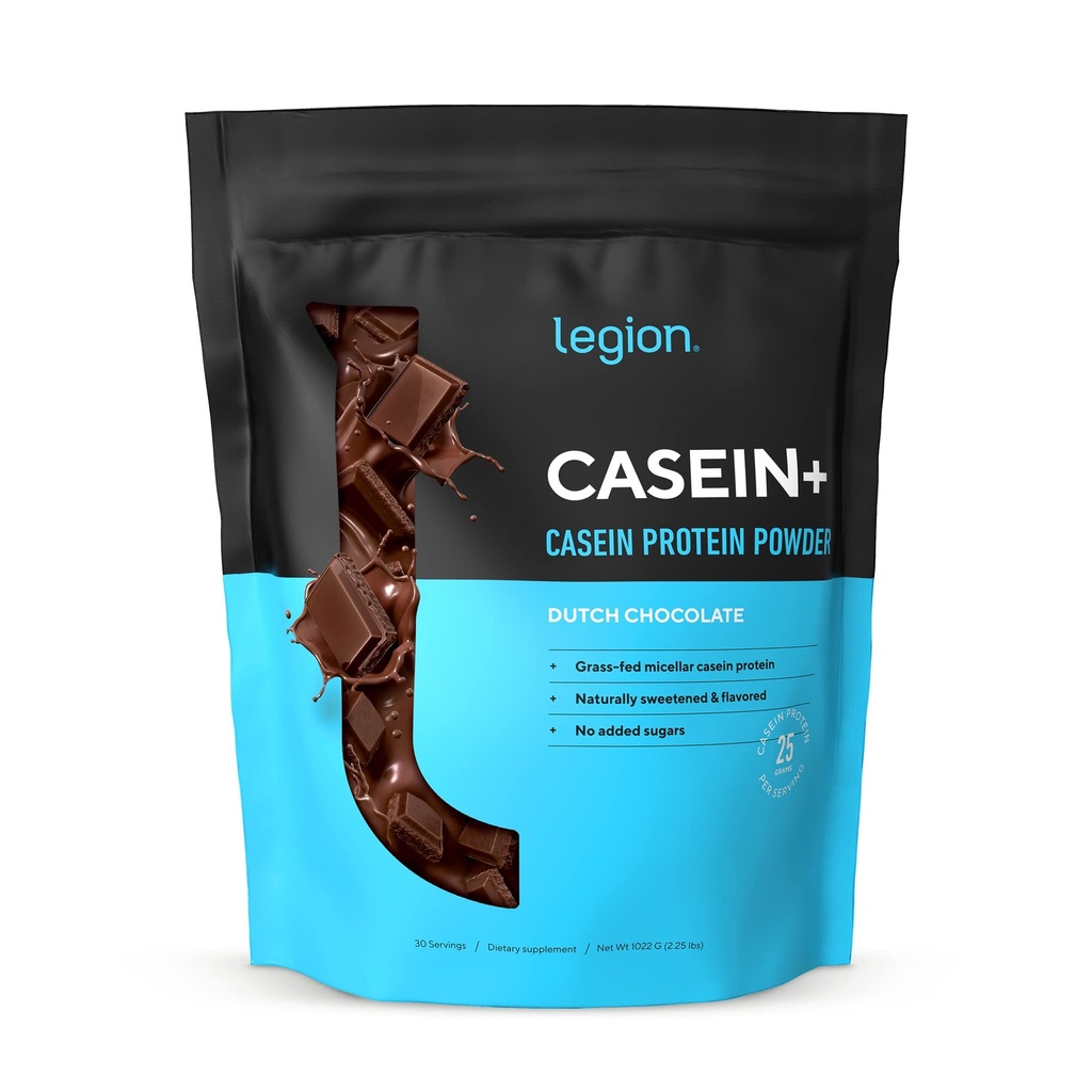 LEGION Kazein Protein Powder (nizka čokolada) - počasi sproščanje Micellar Kazein Protein Powder - ne-GMO, Gluten-free in naravno sladkan prašek iz krav s hranilno travo (25 obrokov)