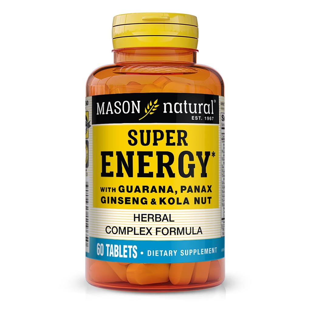 MASON NARAVNA super energija, izdelana z Guarana, Panax Ginseng & Kola Nut za optimalno zmogljivost in energijo, 30 dan dobave
