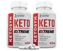 (2 pakiranji) Ketosyn Keto ACV Extreme tablete 1675 MG Kapsula za podporo Keto Alternativna za Keto ACV Oblikovano z Apple Cider kis Extra Deviško oljčno olje v prahu zeleni čaj List 120 Kapsule