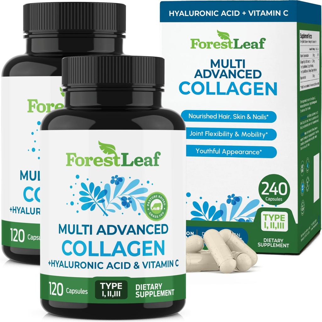 ForestLeaf Multi colagen tablete s hialuronsko kislino + vitamin C 