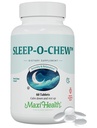 Maxi Health Sleep-O-Chew Žvečljive tablete z magnezijem, Inositol, L-Triptofan, 3mg melatonin za podporo spanju - Nenavadno oblikovanje pomoč za spanje za odrasle, Košir spanje dodatek, 60 Število