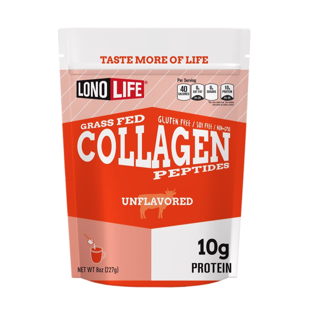 LonoLife - nearomatizirani kolagen peptidi z 10g proteini, Paleo in Keto prijazen, 8-ounce razsutem stanju kontejner - pakiranje maj Vary