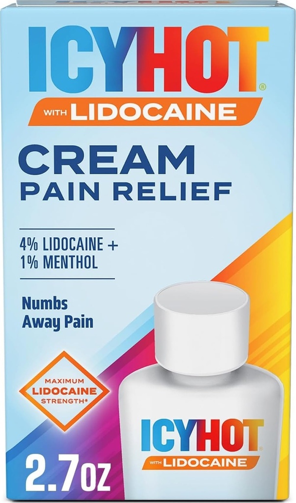 Icy vroče Max Eightin Pain Relief Cream z lidocaine Plus Menthol, 2.7 Ounces