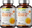 Biophix Vitamin D-3 10000 i.e. 380 Softgels Vitamin 2 Pack - Visoka stopnja tveganja za ekstra deviško oljčno olje Ne-GMO Soy-free podpira imuno zdravje močnih kosti