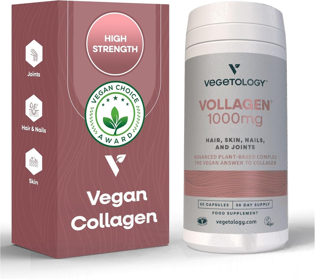 Vollagen Rastlinski kompleks – Rastlinski osnovi beljakovin Alternative za kolagen – Neverjetno las kože nohti dodatek – Zagotavlja kompleks aminokislin (1000 mg - 60 tablet)