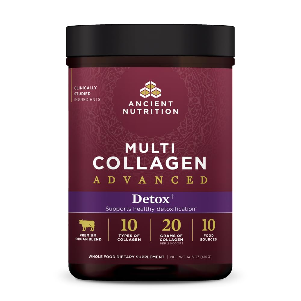 Ancient Nutrition Advanced Multi colagen Protein Powder Cleanse & Detox, Unflavored, 36 Servings