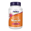 NOW Foods Supplements, Niacin (vitamin B-3) 500 mg, Flush-free, dvojna moč, prehransko zdravje, 90 Veg kapsule