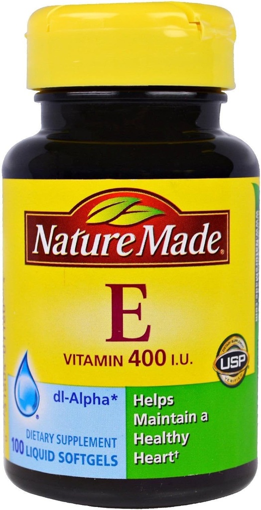 Nature Made Vitamin E 180 mg (400 i.e.) dl-Alpha, prehranska dopolnila za antioksidant podporo, 100 Softgels (paket 3)