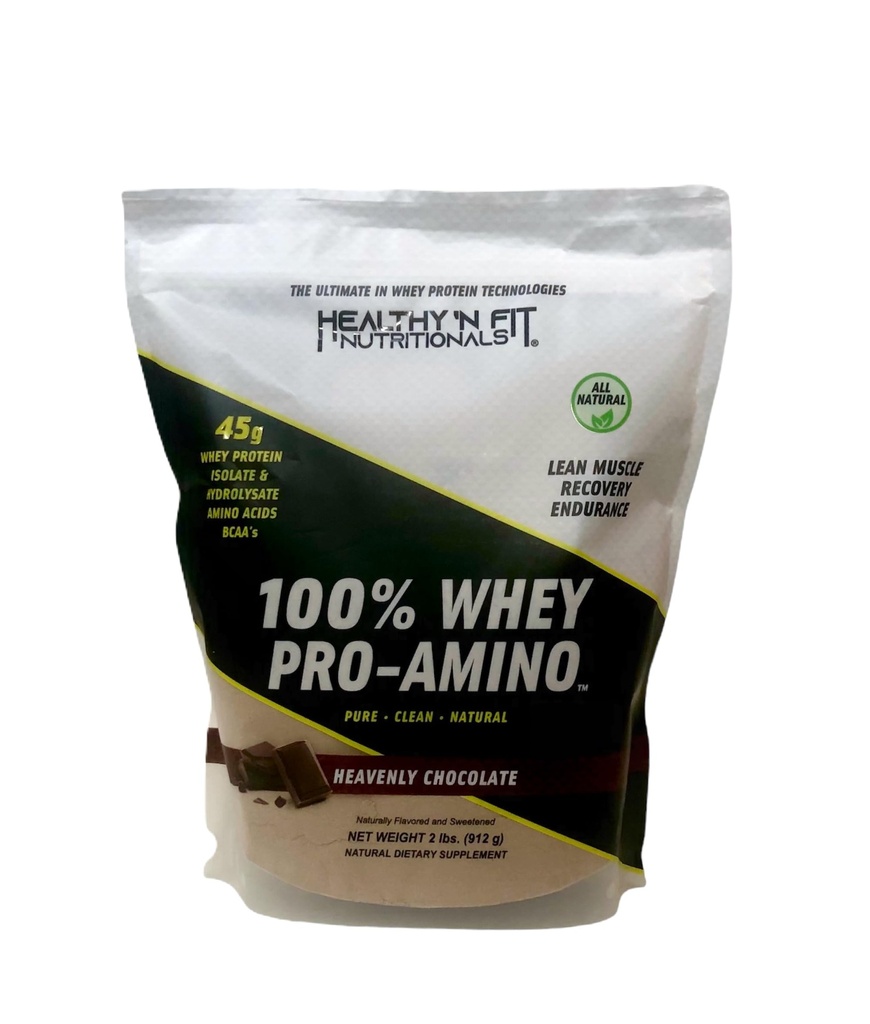 Zdrav „N Fit 100% WHEY PRO-AMINO v2.0-Chocolate (2lb): 100% Whey Protein PLUS Peptides Iz ameriške znamke #1 v dodatkih, tehnologiji in čistosti.