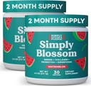 Preprosto Blossom Nutrition Daily Greens & Superfood Powder + kolagen + probiotiki za žensko prebavno zdravje in napihnjenost. Pomoč vaše zdravje Bloom - 2 mesec dobave - lubenica
