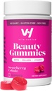 VitaHustle Beauty Gumies, 2500 μg Biotin, 100 mg kolagen, vitamin C, B-kompleks, močni lasje, kožni nohti, nizek sladkor, ne gensko spremenjeni organizmi, Jagodna Colada, 50 število
