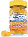 Zicam Cold Remedy Cink Medicated Sadne kapljice, Manuka Medena aroma, Homeopatska, Hladno skrajšanje Medicina, Skrajša hladno trajanje, 25 Štetje