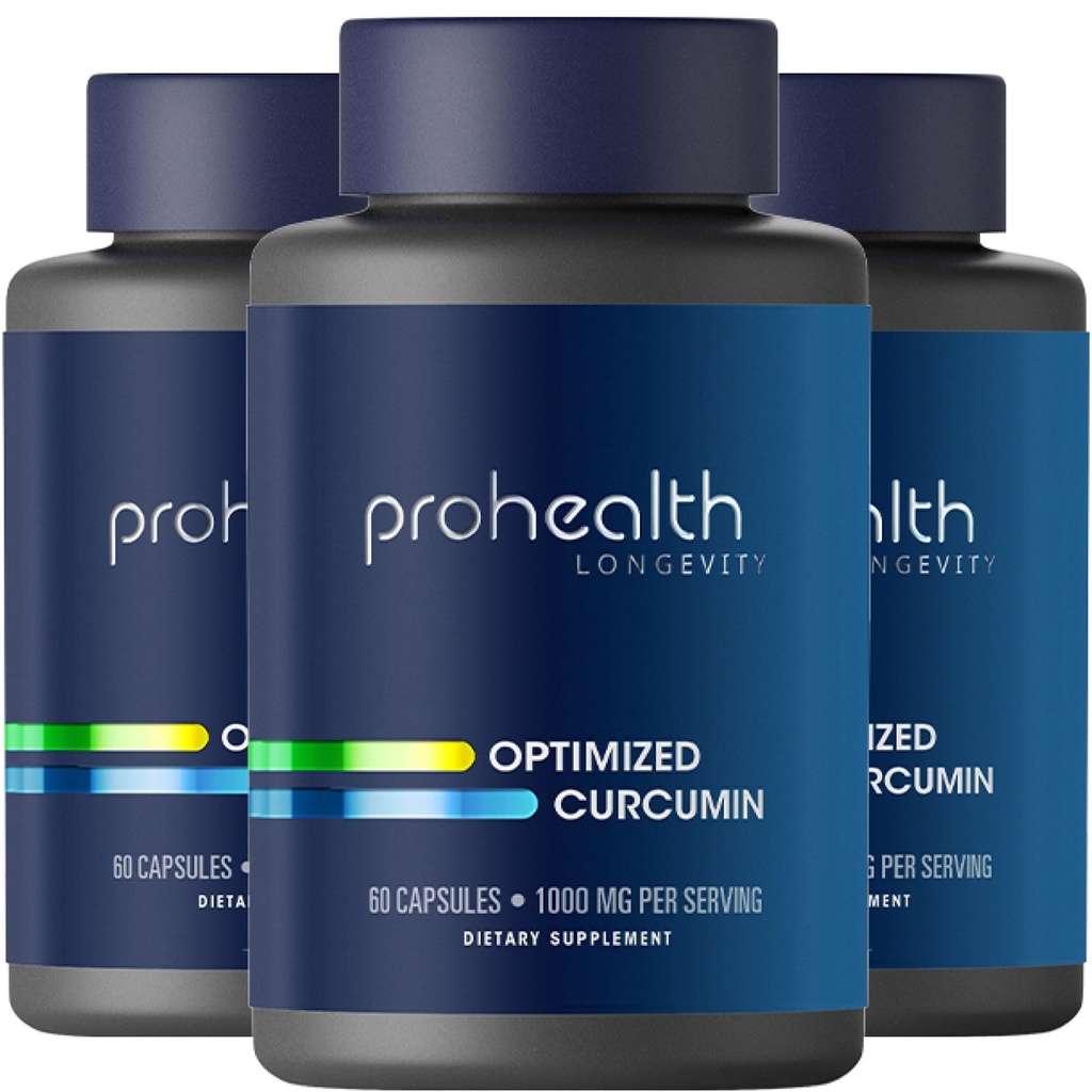 ProHealth Curcumin Curcumin dopolnilo: 285 krat več biorazpoložljiv - Razvili nevroznanstveniki. 1000 mg koncentrirani izvleček Longvida kurkumina na obrok (60 x 500 mg kapsule na steklenico) (3 pakiranja)