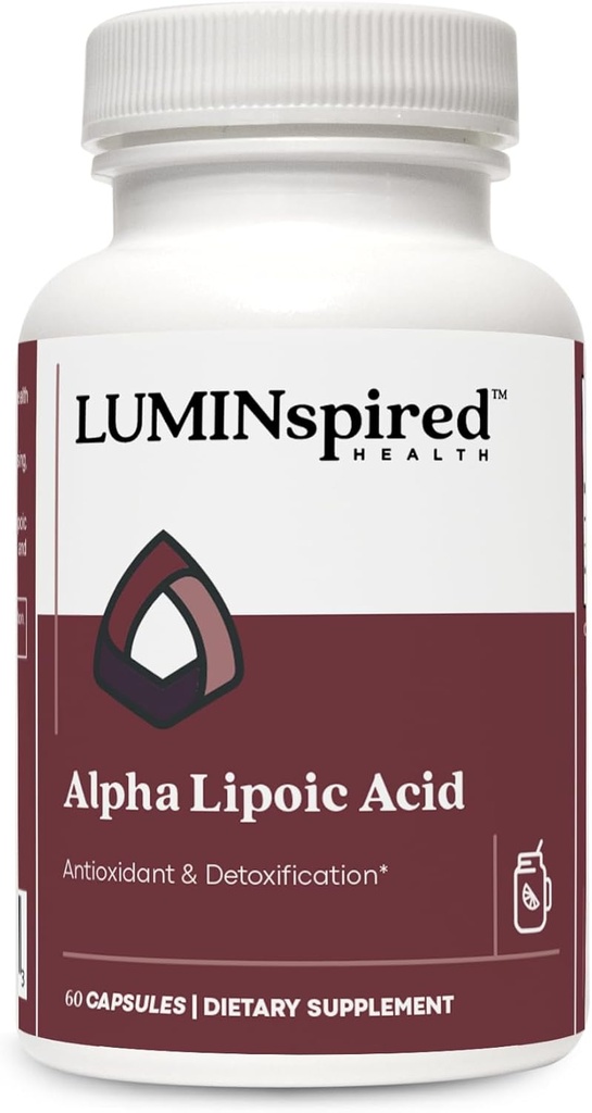 LUMINSPIRED ZDRAVJE Alfa Lipoična kislina 600 mg CR z Biotin 500mcg za boljšo absorpcijo, 60 Veganske tablete, podpira delovanje antioksidanta, glukoza Presnova in zdravo živec dodatek, Gluten prost