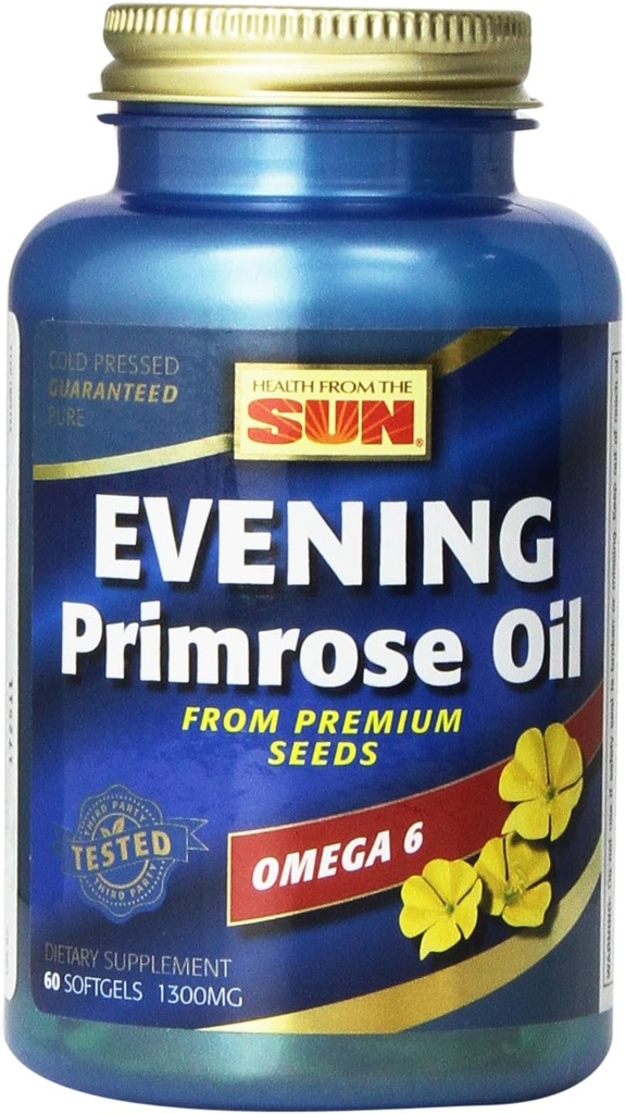 Zdravje od sonca večer Primrose Oil 1300 Mg, 60-Count (paket z 2)