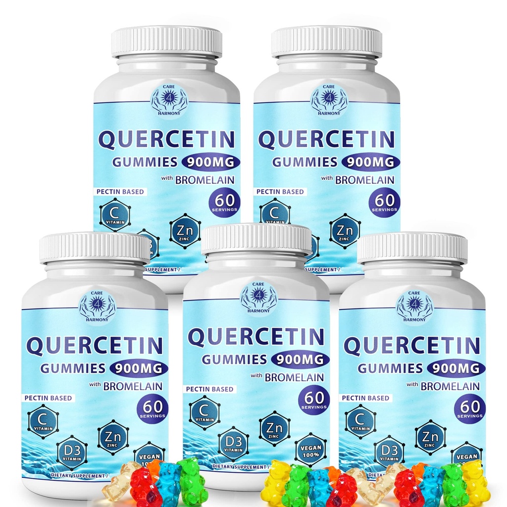 Quercetin Gumies - Quercetin z bromelainom Vitamin C + cink Vitamin D3 – Žvečljivi Quercetin 900mg Dodatki - Quercetin za otroke in odrasle (5)