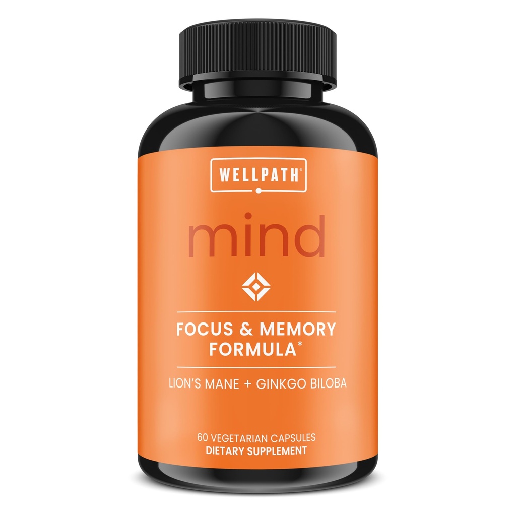 WellPath Mind Brain Supplement for Memory and Focus with Lion's Mane 
