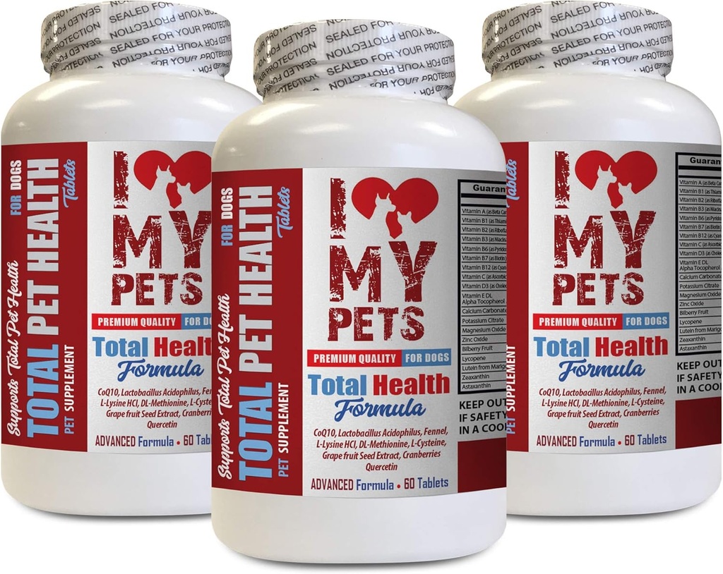 Ljubim svoje PETS LLC Imuniteta za pse - Dog skupaj PET zdravje - Premium Formula - Najboljši kompleks - Dog Vitamin b Complex - 3 steklenice (180 Zdravljenja)