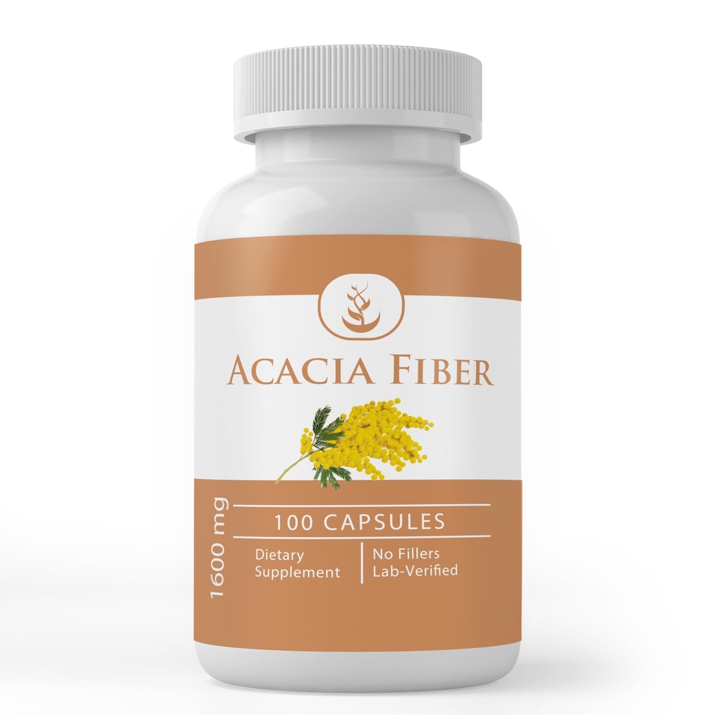PURE POREKLA SESTAVINE Acacia Fiber, (100 kapsul) čista, brez dodatkov ali polnila, laboratorij preverjen