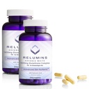 Relumini 1650 mg L-glutation kompleks s hialuronsko kislino, alfa lipoično kislino, Rose HIPS, vitamin E & riboflavin, antioksidant podpora, hidracija kože in wellness, Izdelano v ZDA – 90 kapsul x 2 steklenici