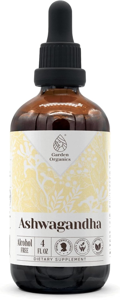 Naravni ekstrakt tinkture brez alkohola Ashwagandha, pospeševalec imunskega sistema, tekoče kapljice narejene iz 100% Ashwagandha (Witania somnifera) posušene korenine (4 fl oz)