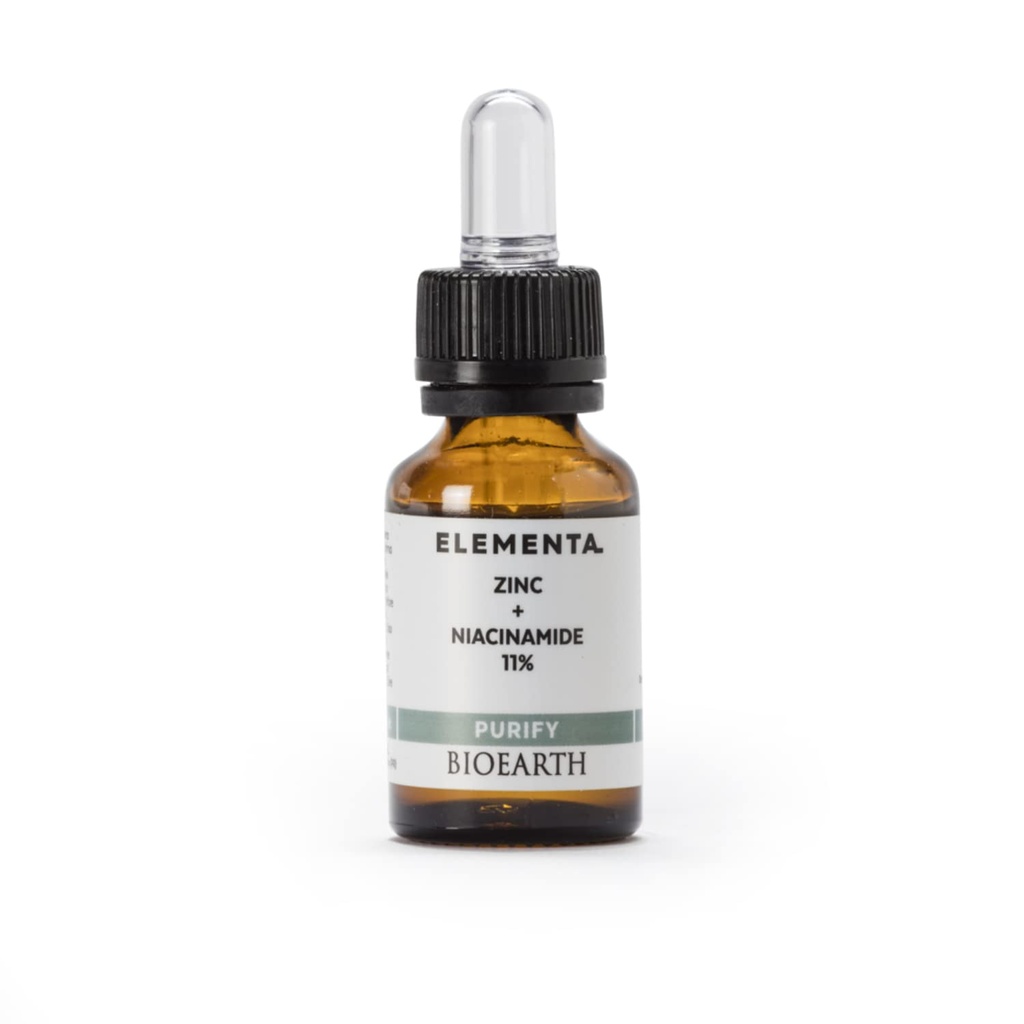 Biozemeljski elementa, PURIFY koncentriran obrazni serum z cinkom in 11% Niacinamid, očiščevanje in uravnoteženje učinek, Made in Italy, Vegan, AIAB certificiranje - 15ml Pack