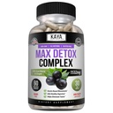 Kaja Naturals Max Detox Zeliščni dodatek - naravne sestavine 1532 mg - Psylium v prahu, Acai Berry Extract, Ginger Root 60 Count
