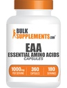 BulkSupplements.com Essential Amino Acids Kapsule - EAA kapsule, Essential Amino Acids Supplements, EAA Aminokisline - EAA dopolnila, 2 kapsuli na servacijo, 180-dnevna zaloga, 360 kapsul