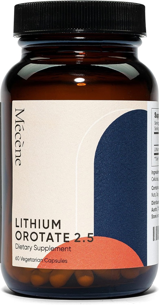 Litijev orotat 2,5 mg elementarnega litija, 60 vegetarijanskih kapsul, prehranski dodatek, ne-GMO