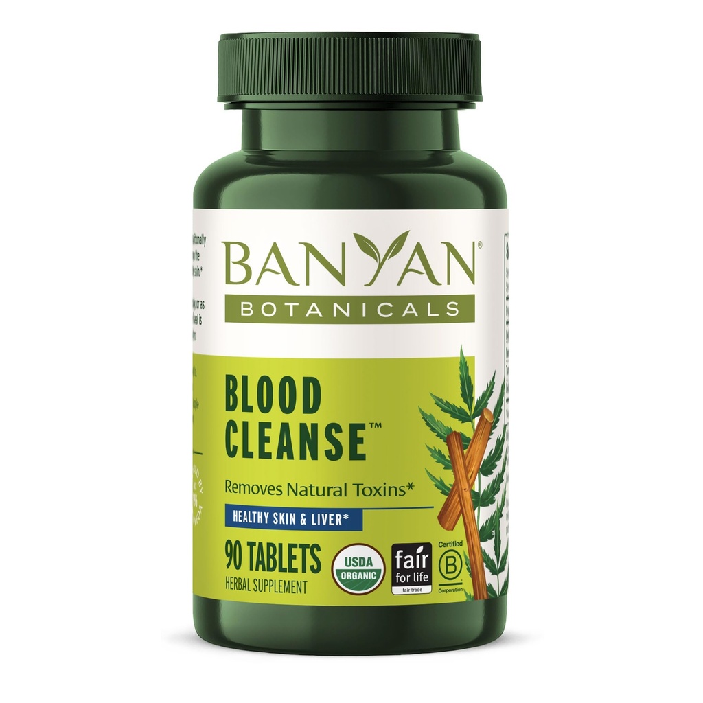 Banyan Botanicals Blood Clease Tablets – Organic Clear Skin Supplement with Manjistha & Neem – Krvni čistilec Herbs for Natural Detox & Healthy Skin* – 90 Tablets – Non GSO Trajno vir Vegan