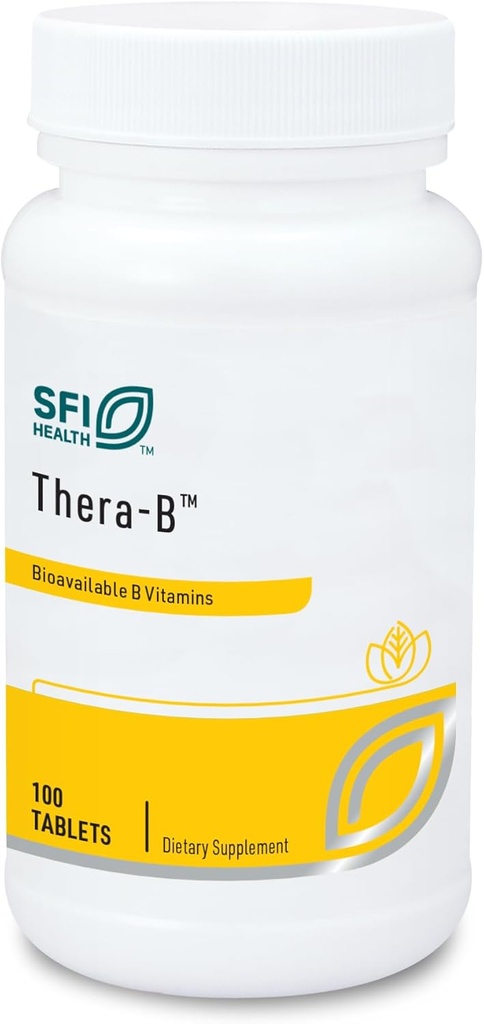 Klaire Labs SFI Health Thera-B - Essential Vitamin B Complex, Hypoallergenic Formula z aktiviranim metafolin Folat (L-5-MTHF), Biotin & metilkobalamin (100 tablet)