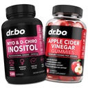 Myo-Inositol & D-Chiro Inositol & ACV Gummies - 40:1 Ratio Hormone Balance za ženske in Apple Cider Vinegar Gummies - Dodatki za podporo Menstrual cikel in zdravje žensk