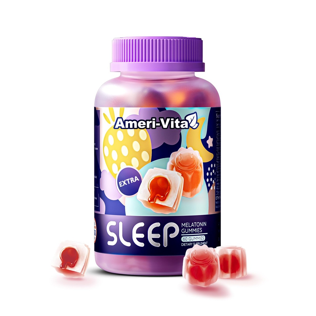 Spanje Gumiji za odrasle, z Melatonin 3mg, L Theanine, Ashwagandha, Gluten prost, brez sladkorja, jagodni okus 60 grof