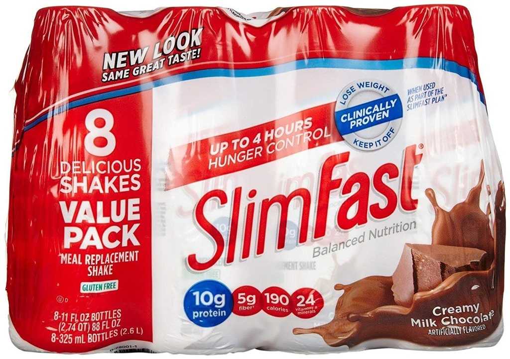 SlimFast Advanced Nutrition Kremasto mleko Čokolada – Nadomestek obroka – 20g beljakovin 8 Število (pakiranje 3) Skupaj 24 11OZ Steklenice