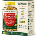 Spring Valley Omega-3 iz ribjega olja 500 mg Število 120, SoftGels, Splošno & Heart Health Dietary dopolnilo z Luall je 45 Sladkorna dekodirana