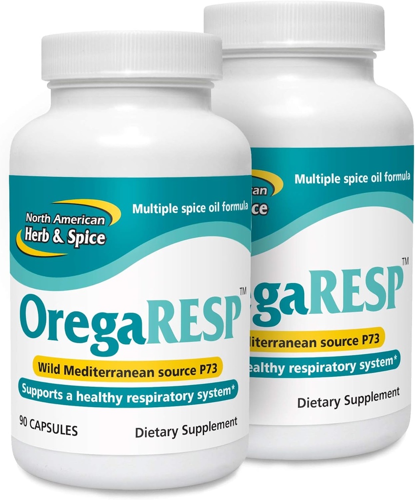 SEVERNA AMERIŠKA HERB & SPICE OregaResp P73-90 Kapsule - Pakiranje 2 - Podpira zdravje imunskega in dihalnega sistema - Kompleks več začimbnega olja z Origanolom P73 Oregano Oil - Non-GMO - 90 Skupno serviranje