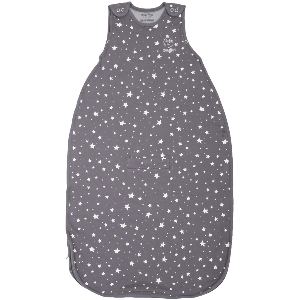 Wolino Merino Wool and Organic Cotton Ultimate Sleep Sack - 4 Sezona - Dvo-Way Zipper nastavljiva spalna vreča - Univerzalna velikost spalna vrečka za dojenčke (2-24 mesecev) - Star Gray