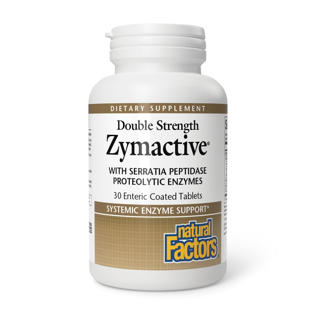 Naravni dejavniki - Zymactive Proteolitic Enzyme dvojna moč, podpira zdravo vneto odziv za pomoč mišice in skupno funkcijo, Gluten brezplačno, non-GMO, 30 Enteric Coated tablete