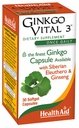 HealthAid Ginkgo Vital 3 – Enkrat-Daily Softgel z Ginkgo Biloba, Sibirski Eleuthero & Korean Ginseng 