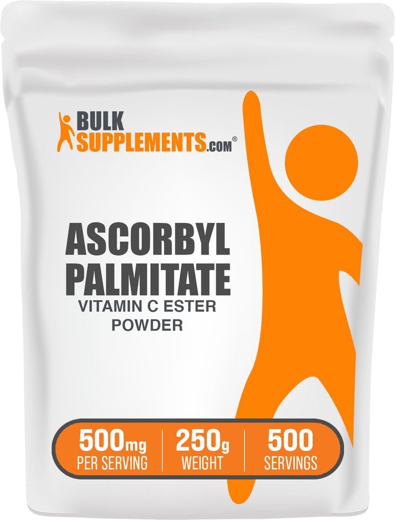 BulkSupplements.com Askorbil Palmitate Powder - Vitamin C Ester, Vitamin C Dodatek - Gluten Free, 500mg na Serving, 250g (8.8 oz) (Pack of 1)
