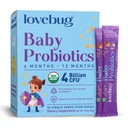 LJUBUG probiotiki za dojenčke - Organski otroški probiotiki 6-12 Meseci za podporo imunskega sistema za dojenčke, plin, kolik, driska in zaprtje dojenčka Relief Sugar-free, brez okusa prašek, 30 pakiranje