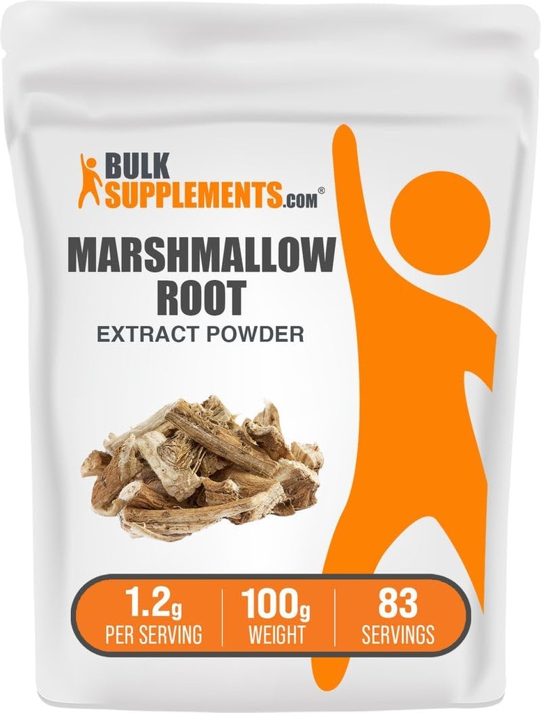 BulkSupplements.com Marshmallow korenski ekstrakt v prahu - Marshmallow korenski dodatek, zeliščni dodatek - Gluten Free, 1.2g na Serving, 100g (3.5 oz) (Pack of 1)