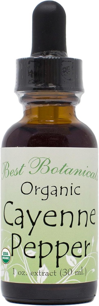 Najboljši Botanicals Organic Cayenne Pepper Extract 1 oz. 160.000 MHU