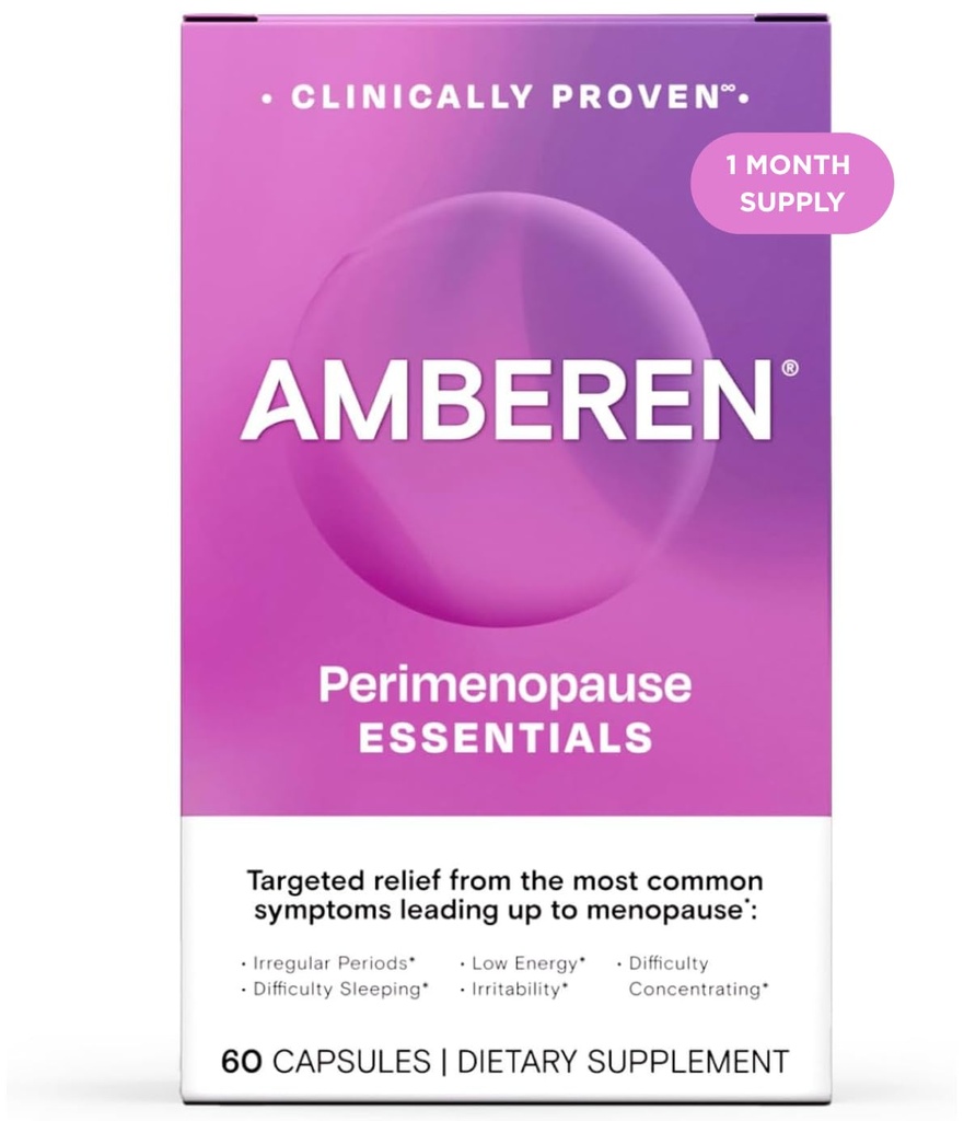 Amberen Perimenopavzae, Peri-Menopause Multi-Simptom Relief, Vitamin B, Vitamin E & Antioksidanti dopolnilo, Klinično pokazala za pomoč podporo Hormonsko ravnovesje, vročih Flashes & nočno potenje, 60